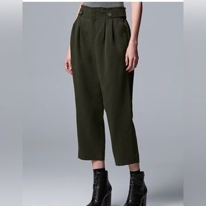 Simply Vera olive pleated paper bag pants size XL